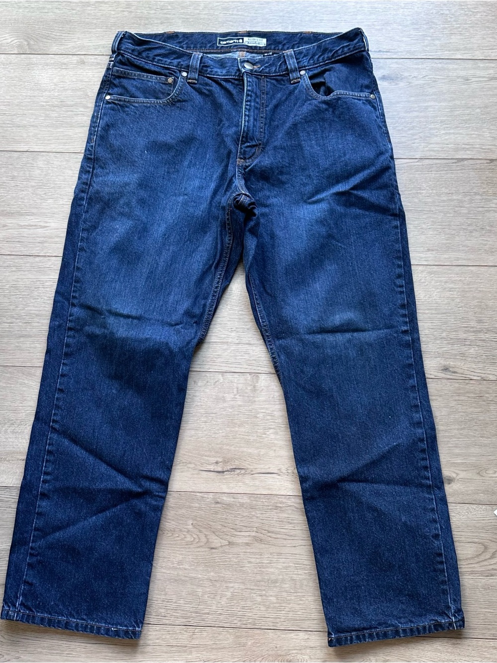 Carhartt Men’s Relaxed Fit Jeans 36x30 Dark Wash Straight Leg Workwear‎ Denim